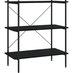 Sale vidaXL Hyllenhet med 3 hyllplan 80x40x92 cm Svart