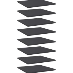 vidaXL Hyllplan 8 st grå 40x40x1,5 cm konstruerat trä