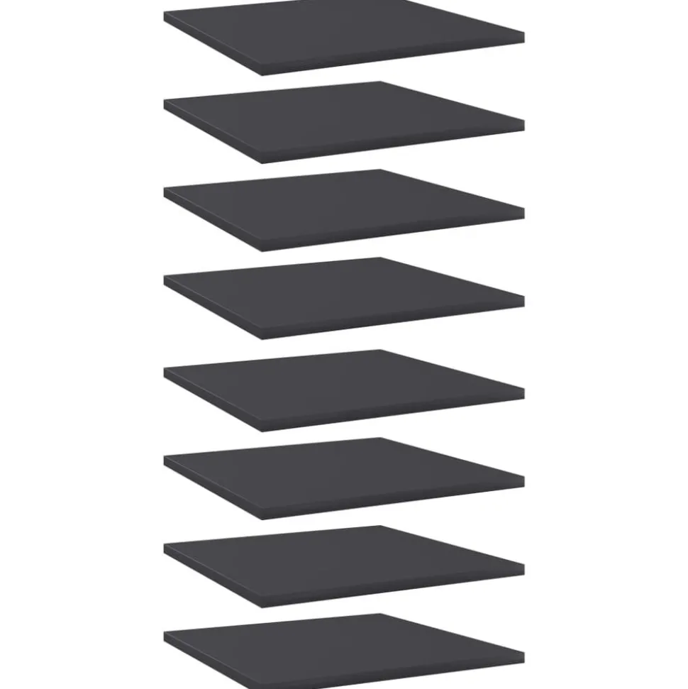 vidaXL Hyllplan 8 st grå 40x40x1,5 cm konstruerat trä