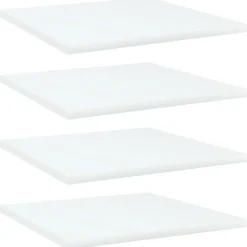 vidaXL Hyllplan 4 st vit 40x40x1,5 cm konstruerat trä