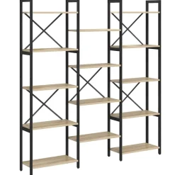 Discount vidaXL Hyllsystem Sonoma-ek 156 x 25 x 167 cm Konstruerat trä Sonoma ek