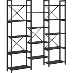 New vidaXL Hyllsystem 156 x 25 x 167 cm Konstruerat trä Svart ek