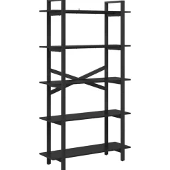 Outlet vidaXL Hyllsystem 100 x 33,5 x 178 cm Konstruerat trä Svart ek