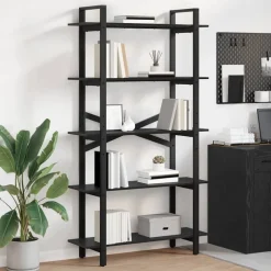 Outlet vidaXL Hyllsystem 100 x 33,5 x 178 cm Konstruerat trä Svart ek