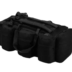 vidaXL 3-i-1 Militärinspirerad duffelväska 45 L svart