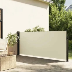 vidaXL Indragbar sidomarkis gräddvit 100x300 cm Kräm