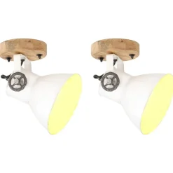 vidaXL Industriell vägglampa/taklampa 2 st vit 20x25 cm E27