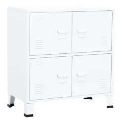 Sale vidaXL Industriellt förvaringsskåp 75x40x80 cm stål Vit