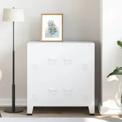 Sale vidaXL Industriellt förvaringsskåp 75x40x80 cm stål Vit
