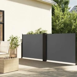 vidaXL Infällbar sidomarkis antracit 100x600 cm