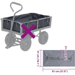 vidaXL Innerfoder till trädgårdsvagn mörkgrå 81x41x21 cm tyg