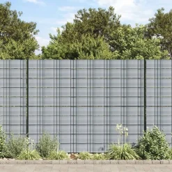 vidaXL Insynsskydd för trädgården 10 st PVC 252,5x19 cm grå