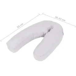 vidaXL J-formad gravidkudde 54x(36-43) cm grå
