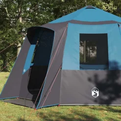vidaXL Kabin tält 12-personer med tak Blå och grå 405 x 405 x 273 cm