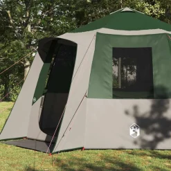 Outlet vidaXL Kabin tält 12-personer med tak och Vit 405 x 405 x 273 cm Grön