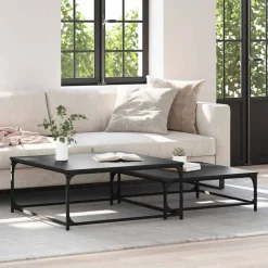 Online vidaXL Kaffeebord 2 pcs Konstruerat trä Svart ek