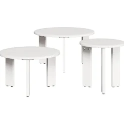 vidaXL Kaffeebord 3 pcs Vit Massiv furu