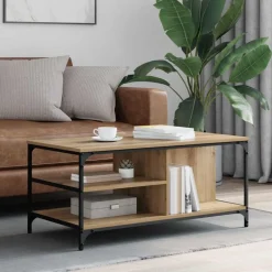 Outlet vidaXL Kaffeebord 100 x 50 x 45 cm Konstruerat trä artisan ek