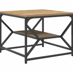 vidaXL Kaffeebord Artisan Ek 51 x 50 x 40 cm Konstruerat trä och stål