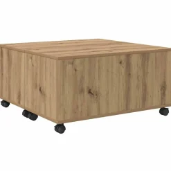 vidaXL Kaffeebord med låda Artisan Ek 75 x 75 x 38 cm Konstruerat trä