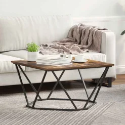vidaXL Kaffeebord Rökt ek 80 x 80 x 45 cm Konstruerat trä och stål
