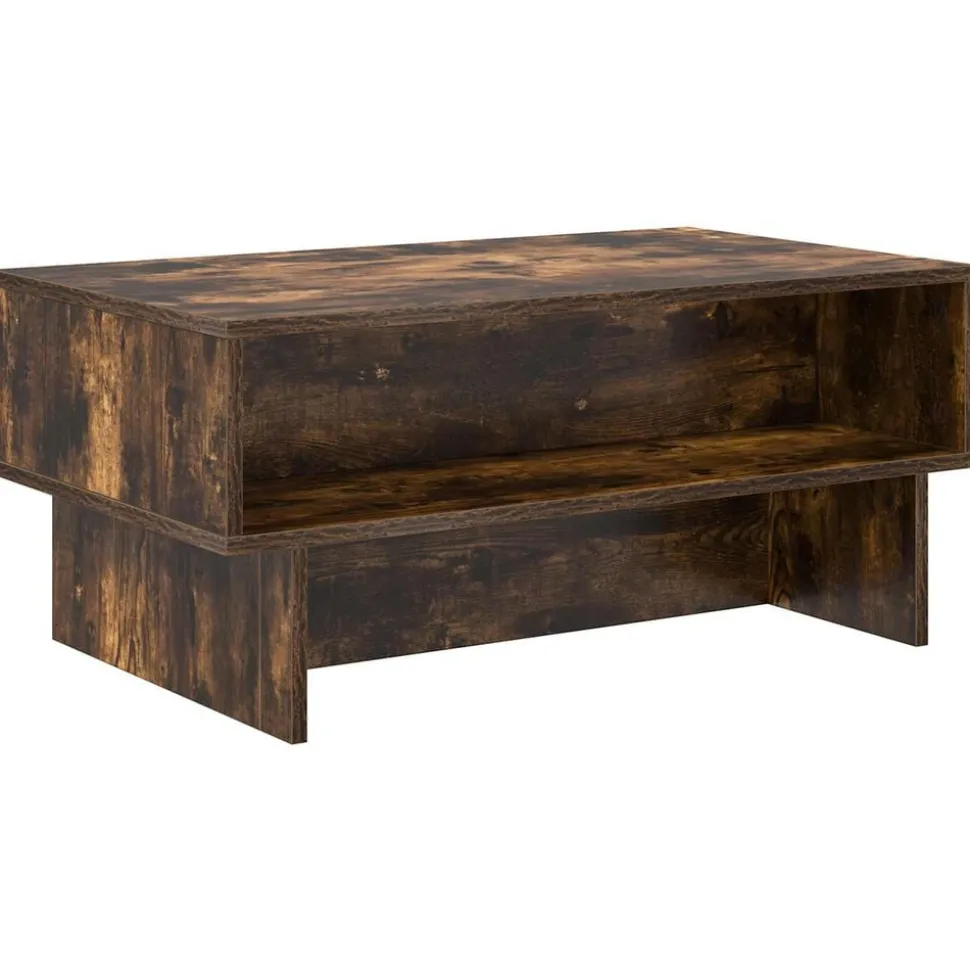 vidaXL Kaffeebord Rökt ek 80 x 46 x 35 cm Konstruerat trä