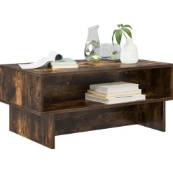vidaXL Kaffeebord Rökt ek 80 x 46 x 35 cm Konstruerat trä