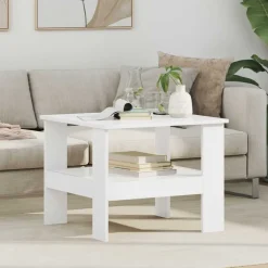 Outlet vidaXL Kaffeebord 57 x 55 x 45 cm Konstruerat trä Vit