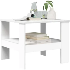 Outlet vidaXL Kaffeebord 57 x 55 x 45 cm Konstruerat trä Vit