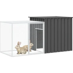 vidaXL Kaninbur antracit 200x91x100 cm galvaniserat stål
