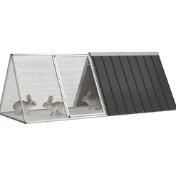 vidaXL Kaninbur antracit 201,5x80,5x71 cm galvaniserat stål