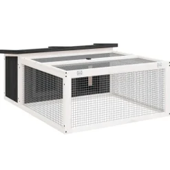 Best vidaXL Kaninbur 117,5x97x47,5 cm massiv furu Grå