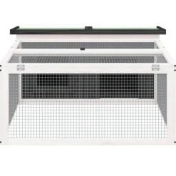 Best vidaXL Kaninbur 117,5x97x47,5 cm massiv furu Grå