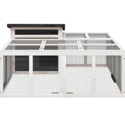 Hot vidaXL Kaninbur 144x123x67,5 cm massiv furu Grå