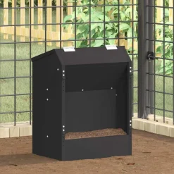 Hot vidaXL Kaninsmatare 64.5 x 25.5 x 45.5 cm Kallvalsat Stål Svart