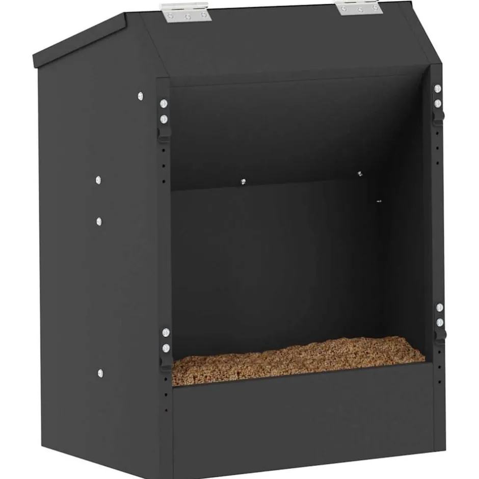 Hot vidaXL Kaninsmatare 64.5 x 25.5 x 45.5 cm Kallvalsat Stål Svart
