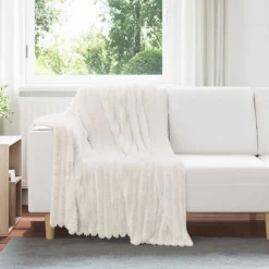 vidaXL Kastfilt Kräm 150 x 130 cm Fleece