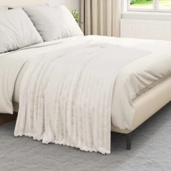 vidaXL Kastfilt Kräm 150 x 130 cm Fleece