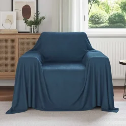 Discount vidaXL Kastfilt Mörkblå 210 x 140 cm Fleece Marinblå