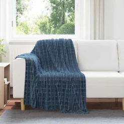 vidaXL Kastfilt Mörkblå 150 x 130 cm Fleece