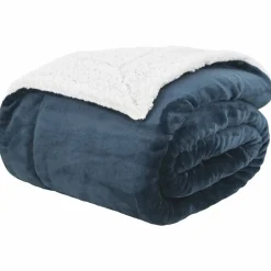 Online vidaXL Kastfilt Mörkblå 130 x 150 cm Fleece Marinblå