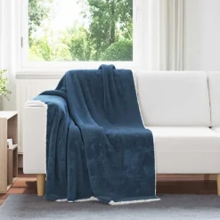 Online vidaXL Kastfilt Mörkblå 130 x 150 cm Fleece Marinblå
