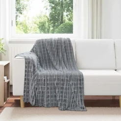 Sale vidaXL Kastfilt 150 x 130 cm Fleece Mörkgrå