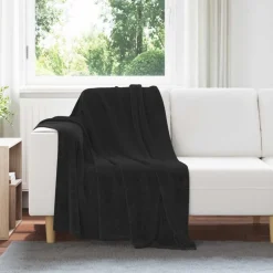 Hot vidaXL Kastfilt 130 x 150 cm Fleece Svart