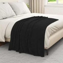 Hot vidaXL Kastfilt 130 x 150 cm Fleece Svart