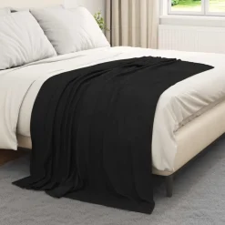 Online vidaXL Kastfilt 170 x 130 cm Fleece Svart
