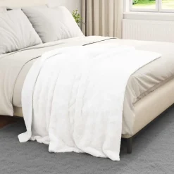 vidaXL Kastfilt Vit 130 x 150 cm Fleece