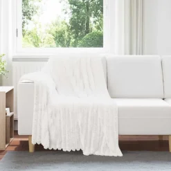 vidaXL Kastfilt 150 x 130 cm Fleece Vit