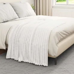 vidaXL Kastfilt 150 x 130 cm Fleece Vit
