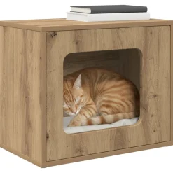 Clearance vidaXL Katt hus 51 x 30 x 42,5 cm Konstruerat trä artisan ek